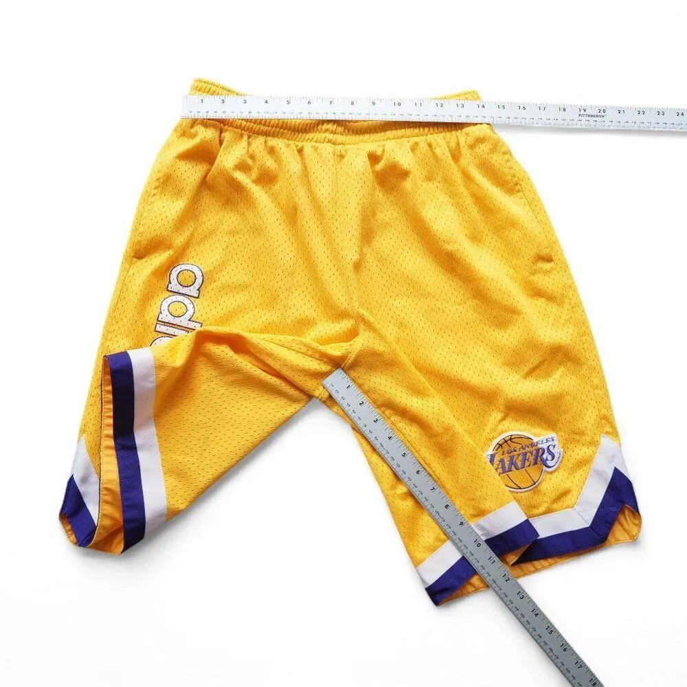Adidas x Los Angeles Lakers Mesh Basketball Shorts Men's L Yellow / White‎
